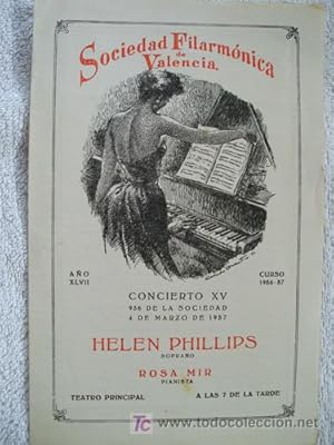 Seller image for Programa : CONCIERTO XV 1957 - Helen Phillips, soprano y Rosa Mir, pianista for sale by Librera Maestro Gozalbo