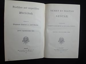 Seller image for Deutsches Und Ungarisches Wrterbuch. Nmet s Magyar Sztr. 2.ungar.-Deutscher Teil. Msodik, MagyarNmet Rsz. for sale by Malota