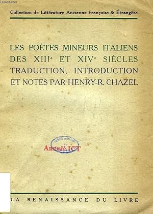 Seller image for LES POETES MINEURS ITALIENS, DES XIIIe ET XIVe SIECLES for sale by Le-Livre
