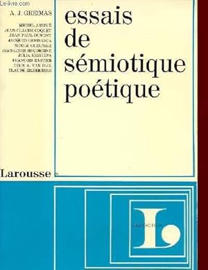 Image du vendeur pour ESSAIS DE SEMIOTIQUE POETIQUE. mis en vente par Le-Livre