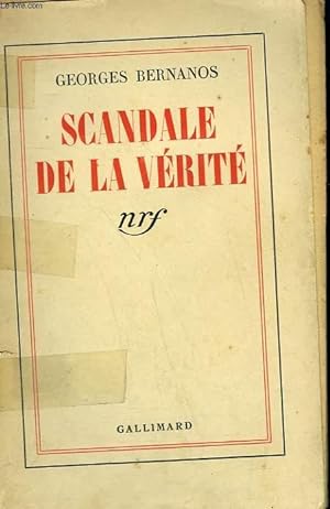 Image du vendeur pour SCANDALE DE LA VERITE. mis en vente par Le-Livre