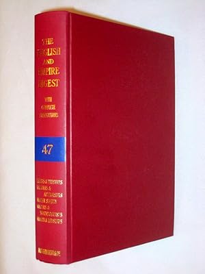 Bild des Verkufers fr The English and Empire Digest with Complete and Exhaustive Annotations, Replacement Volume 47, 1966 Blue-Band. Contains TRUST & TRUSTEES, VALUERS & APPRAISERS, WATER SUPPLY, WATERS & WATERCOURSES, WEIGHTS & MEASURES. zum Verkauf von Tony Hutchinson