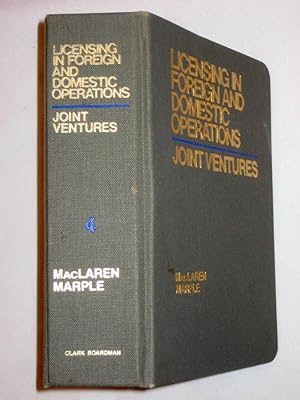 Immagine del venditore per Licensing In Foreign And Domestic Operations Vol 4 Joint Ventures. venduto da Tony Hutchinson