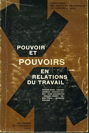 Image du vendeur pour Pouvoir et pouvoirs en relations du travail mis en vente par Librairie Le Nord