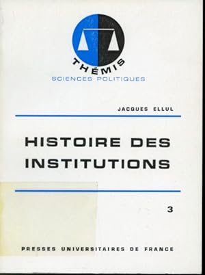 Image du vendeur pour Histoire des institutions Tome 3 / Le moyen ge mis en vente par Librairie Le Nord