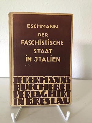 Seller image for Der faschistische Staat in Italien (= Jedermanns Bcherei). for sale by Antiquariat Seibold
