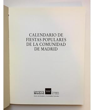 Imagen del vendedor de CALENDARIO DE FIESTAS POPULARES DE LA COMUNIDAD DE MADRID a la venta por Librera Llera Pacios