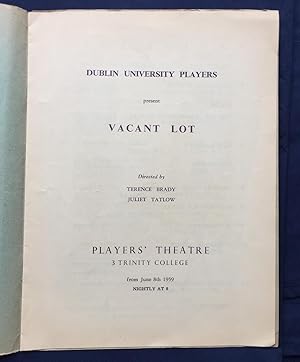 Dublin University Players Present 'Vacant Lot' - Directed by Terence Brady, Juliet Tatlow - Playe...