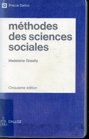 Immagine del venditore per Mthodes des Sciences sociales venduto da Librairie Le Nord