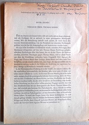 Versuch über Thomas Mann. Sonderdruck aus "Die Neue Rundschau", 67. Jahrgang 1956, 4. Heft.