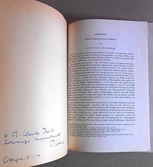 Amphitryon. Kleists Lustspiel nach Molière. IN: Euphorion Band 55/1961. Sonderdruck. Im Buchhande...