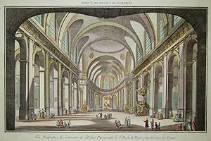 Vüe Perspective de l'interieur de l'Église Paroissiale de St. Roch de Paris prise dessons les Org...