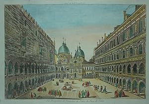 Vue perspective de l'Intérieur du Palais du Doge de Venise.