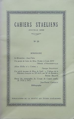 Image du vendeur pour CAHIERS STALIENS Nouvelle srie N 20 Juin 1976 mis en vente par Bouquinerie L'Ivre Livre