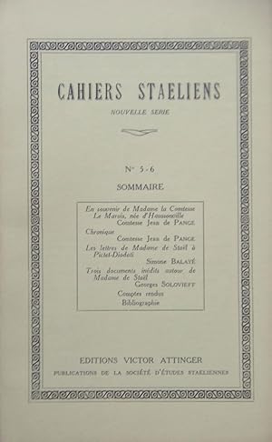 Bild des Verkufers fr CAHIERS STALIENS Nouvelle srie N 5-6 Mai-Octobre 1967 zum Verkauf von Bouquinerie L'Ivre Livre