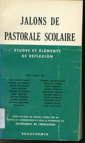 Imagen del vendedor de Jalons de Pastorale Scolaire : tudes et lments de rflexion a la venta por Librairie Le Nord