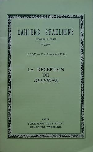 Imagen del vendedor de CAHIERS STALIENS Nouvelle srie N 26-27 1er et 2me semestres 1979 La Rception de Delphine a la venta por Bouquinerie L'Ivre Livre