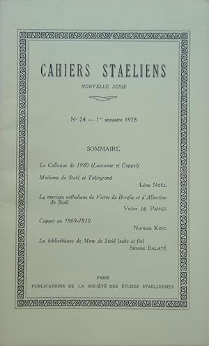 Seller image for CAHIERS STALIENS Nouvelle srie N 24 Ier semestre 1978 for sale by Bouquinerie L'Ivre Livre