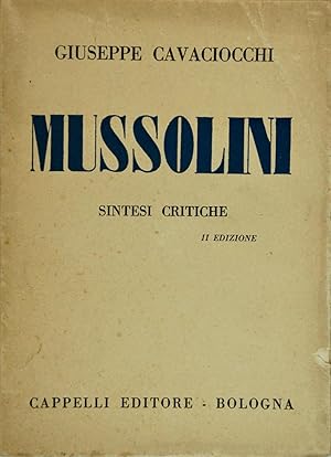 Seller image for Mussolini. Sintesi critiche for sale by FABRISLIBRIS