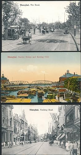 Shanghai. THREE VINTAGE POSTCARDS OF SHANGHAI. PRE 1910.