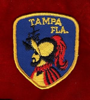 Vintage Hernando de Soto / 'Tampa, Fla.' Embroidered Souvenir Patch, circa 1978. Modified Escutch...