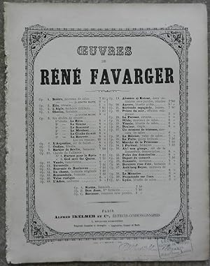 Oeuvres de René Favarger. Op. 1. Boléro.
