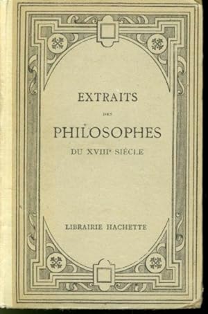 Seller image for Extraits des philosophes du XVIIIe sicle for sale by Librairie Le Nord