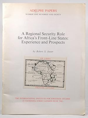 Seller image for Regional Security Role for Africa's Front-line States: Experience and Prospects (Adelphi Papers) for sale by Chris Korczak, Bookseller, IOBA