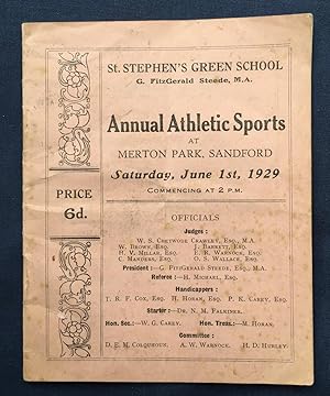 St. Stephen's Green School - Annual Athletic Sports at Merton Park, Sanford Saturday, June 1st, 1...