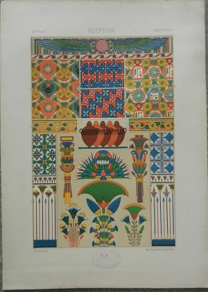 Egyptien. Egyptian. Aegyptisch. Pl. II. Lithographie en couleurs par Pralon.