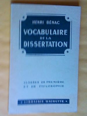 Vocabulaire de la dissertation, classes de première et de philosophie