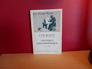 CRITIQUE PHILOSOPHIQUE