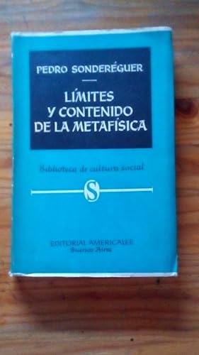 Imagen del vendedor de LIMITES Y CONTENIDO DE LA METAFISICA a la venta por Libreria Bibliomania