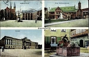 Bild des Verkäufers für Ansichtskarte / Postkarte Braunschweig in Niedersachsen, Altstadtmarkt, Schloss, Burg Dankwarderode, Eulenspiegel Brunnen zum Verkauf von akpool GmbH