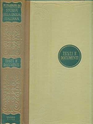 Bild des Verkufers fr Elementi di Storia della Lingua Italiana. Testi e Documenti zum Verkauf von Librodifaccia