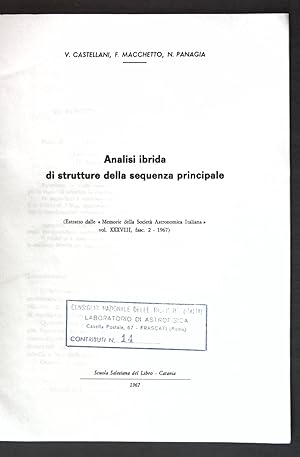 Bild des Verkufers fr Analisi ibrida di strutture della sequenza principale; Estratto dalle Memorie della Societ Astronomica Italiana; zum Verkauf von books4less (Versandantiquariat Petra Gros GmbH & Co. KG)