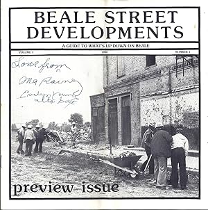 SIGNED BROCHURE: BEALE STREET DEVELOPMENTS. A GUIDE TO WHAT'S UP DOWN ON BEALE. Volume 1, Number 1