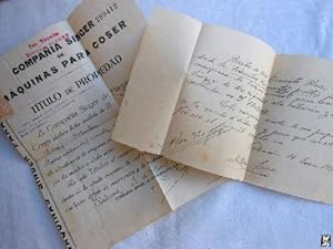Antiguo Documento - Old Paper : COMPRA MÁQUINA DE COSER SINGER
