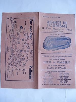 Folleto Publicidad - Advertising Brochure : Saison d'Hiver AGENCE DE TOURISME - Nice
