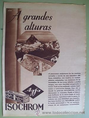 Antigua Hoja Publicidad - Old Sheet of Advertising : AGFA ISOCHROM