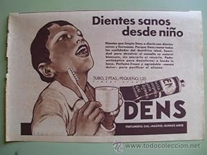 Antigua Hoja Publicidad - Old Sheet of Advertising : DENS - Perfumeria Gal