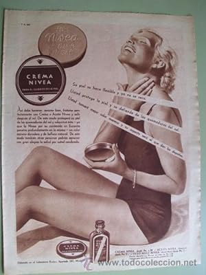 Antigua Hoja Publicidad - Old Sheet of Advertising : CREMA NIVEA