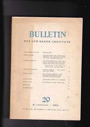 Seller image for Bulletin des Leo Baeck Instituts, 29. 8. Jahrgang, 1965 for sale by Meir Turner