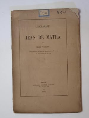 Seller image for L'Esclavage et Jean de Matha. for sale by Librairie Aubry