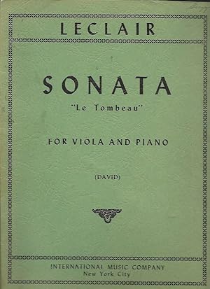 Imagen del vendedor de Sonata "Le Tombeau" for Violin (or Viola) and Piano (International Music Company No. 794) (Combined Score Only) a la venta por Bookfeathers, LLC