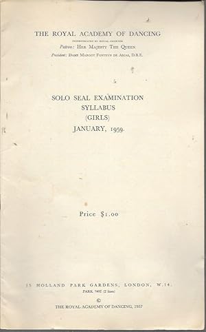 Immagine del venditore per Solo Seal Examination Syllabus (Girls) January, 1959 venduto da Bookfeathers, LLC