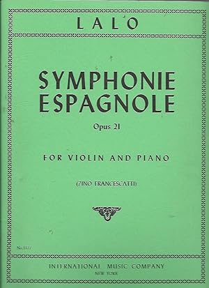 Image du vendeur pour Symphonie Espagnole Opus 21, for Violin and Piano (International Music Company No. 1377) mis en vente par Bookfeathers, LLC