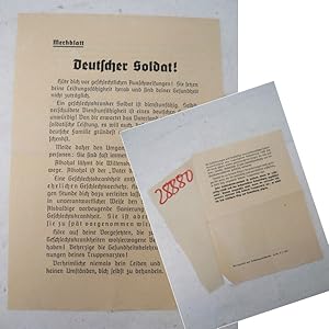 Bild des Verkufers fr Merkblatt "Deutscher Soldat! Hte dich vor geschlechtlichen Ausschweifungen!. . . " zum Verkauf von Galerie fr gegenstndliche Kunst