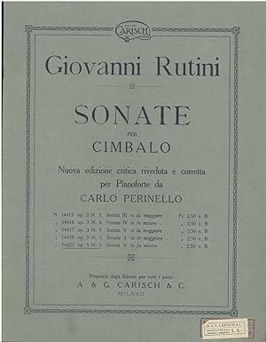 Sonate per cembalo. Nuova edizione critica riveduta e corretta per pianoforte da Carlo Perinello