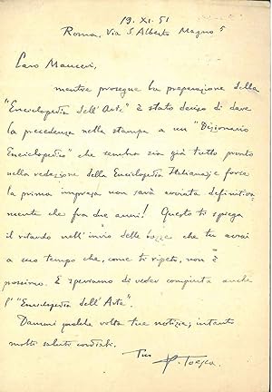 Cartolina postale viaggiata: "Roma, 20.11.1961" inviata a Enrico Marcucci